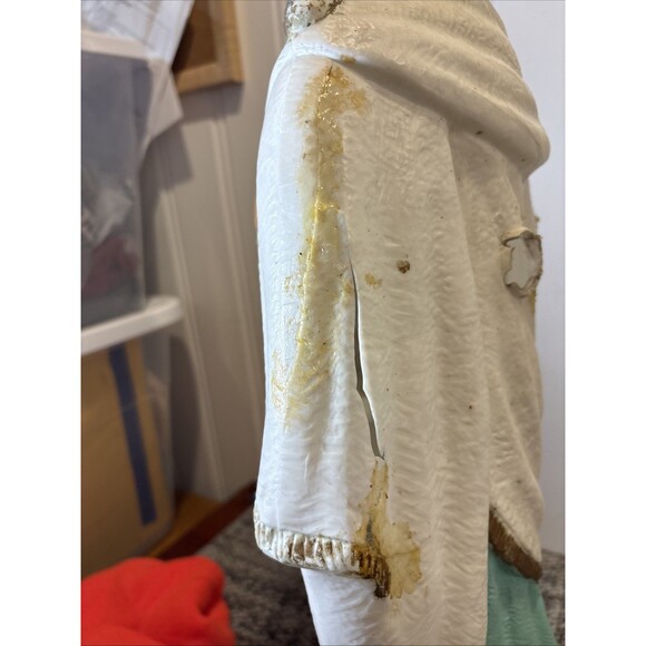 Vtg 1960s Blow Mold 23” Poloron Wise Man King Nativity No Light with Repairs - Picture 7 of 11